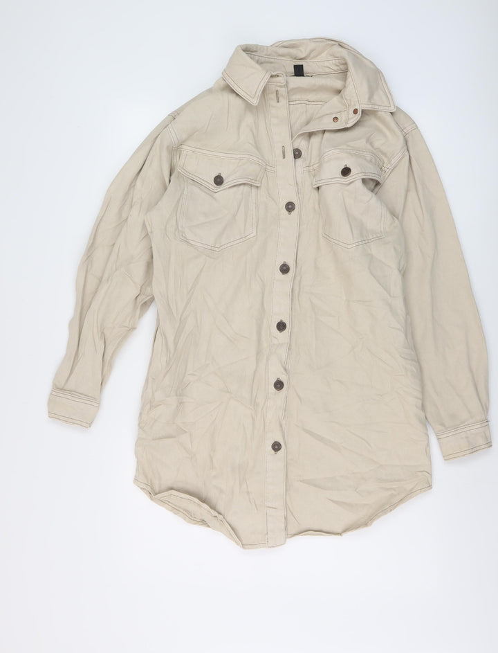 Topshop Womens Beige Jacket Size 14 Button