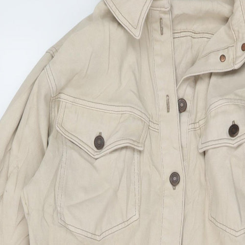 Topshop Womens Beige Jacket Size 14 Button
