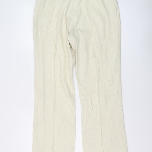 Marks and Spencer Womens Beige Cotton Straight Jeans Size 16 L30 in Regular Button