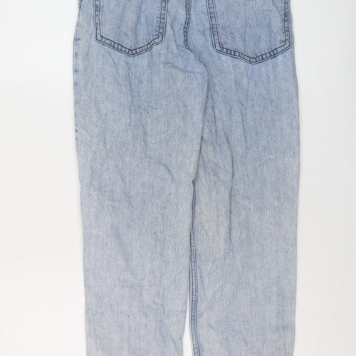 H&M Womens Blue Cotton Mom Jeans Size 8 L26 in Regular Button