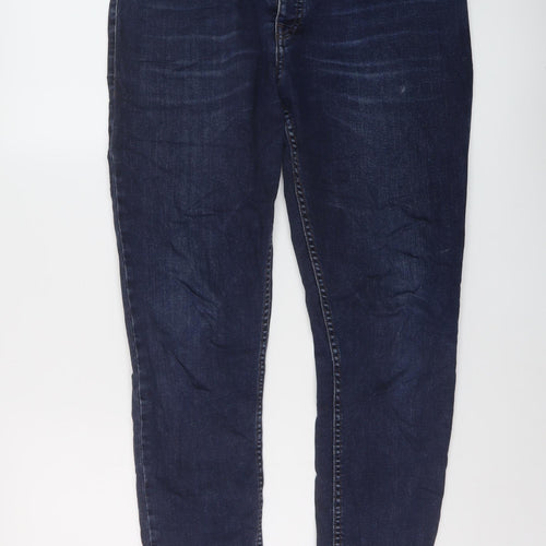 Zara Mens Blue Cotton Skinny Jeans Size 34 in L30 in Regular Button