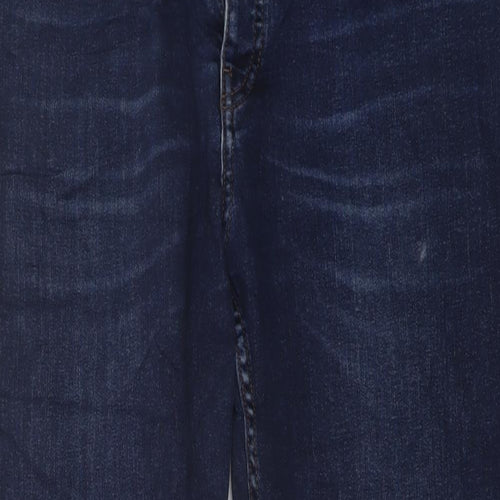 Zara Mens Blue Cotton Skinny Jeans Size 34 in L30 in Regular Button