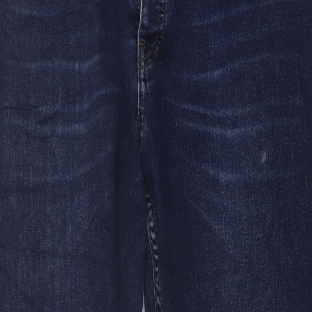 Zara Mens Blue Cotton Skinny Jeans Size 34 in L30 in Regular Button