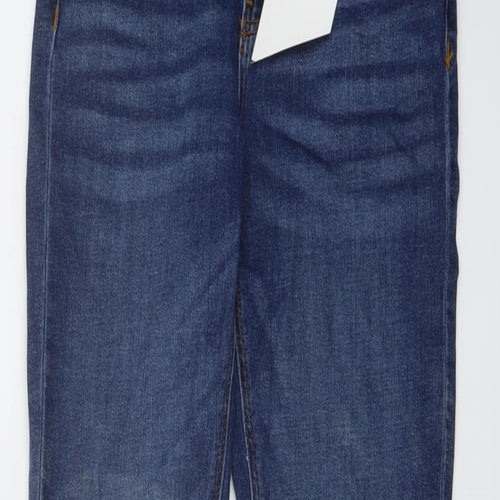 Zara Womens Blue Cotton Skinny Jeans Size 8 L28 in Regular Button