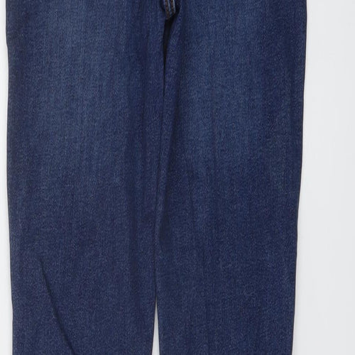 Zara Womens Blue Cotton Skinny Jeans Size 8 L28 in Regular Button