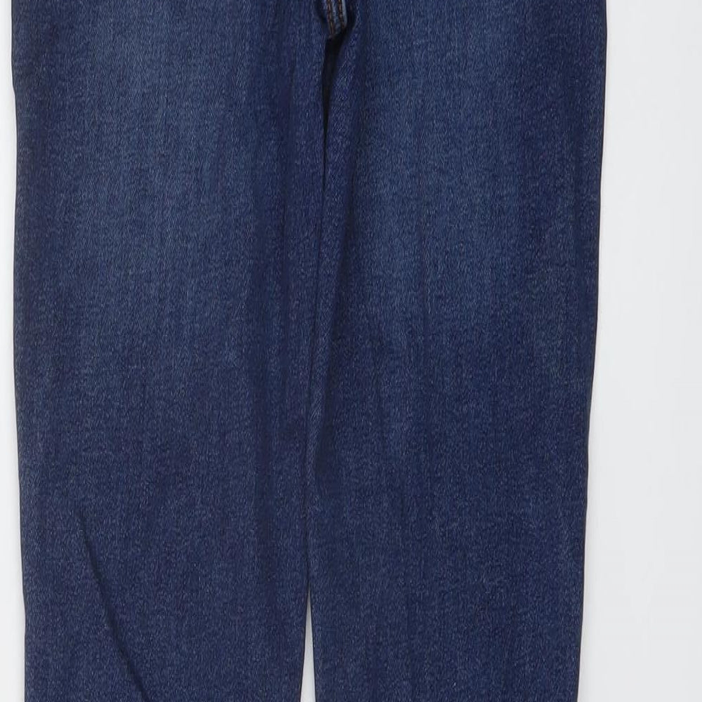 Zara Womens Blue Cotton Skinny Jeans Size 8 L28 in Regular Button