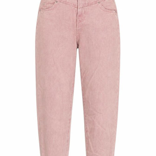 Bershka Womens Pink Cotton Mom Jeans Size 6 L24 in Regular Button