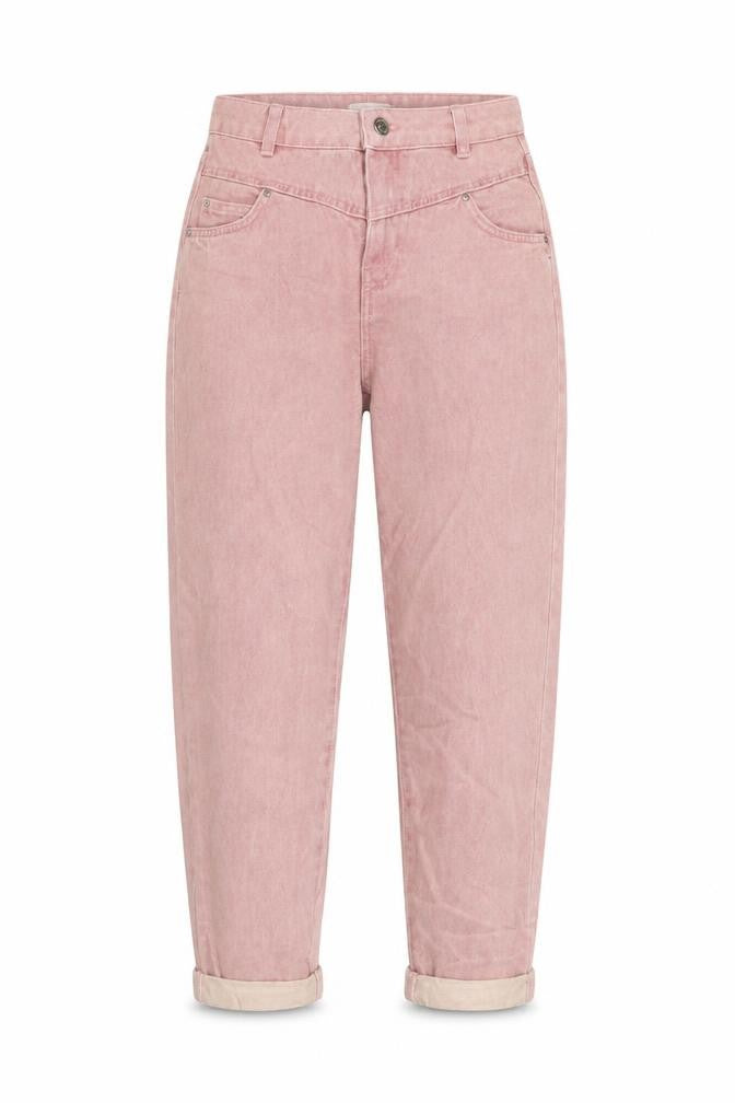 Bershka Womens Pink Cotton Mom Jeans Size 6 L24 in Regular Button