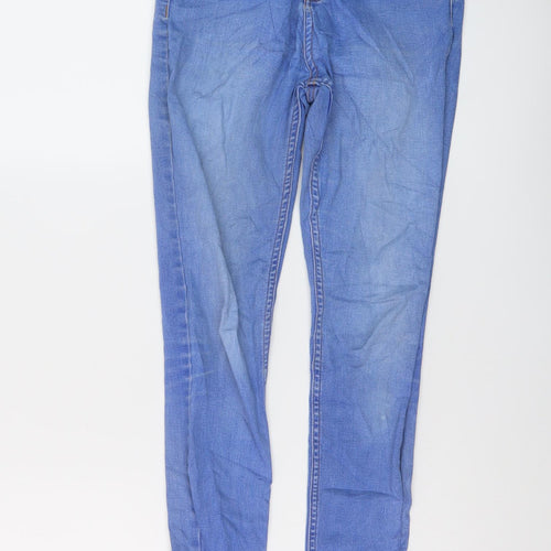 New Look Womens Blue Cotton Skinny Jeans Size 10 L25 in Regular Button