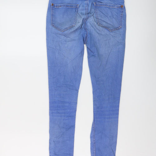 New Look Womens Blue Cotton Skinny Jeans Size 10 L25 in Regular Button
