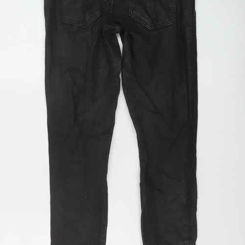 Zara Womens Black Cotton Skinny Jeans Size 10 L29 in Regular Button