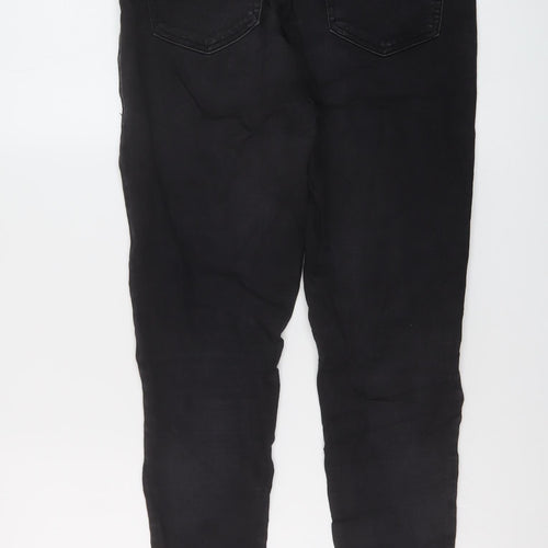 Topshop Womens Grey Cotton Skinny Jeans Size 34 in L28 in Regular Button