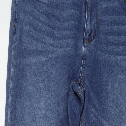 George Womens Black Cotton Straight Jeans Size 14 L29 in Regular Button