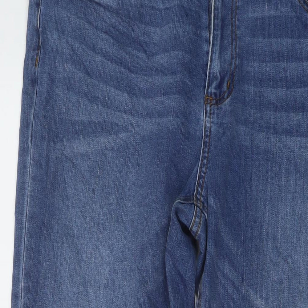 George Womens Black Cotton Straight Jeans Size 14 L29 in Regular Button