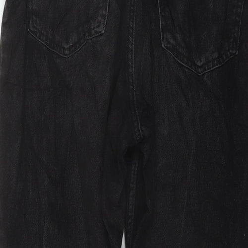 Denim & Co. Womens Grey Cotton Straight Jeans Size 12 L28 in Regular Button