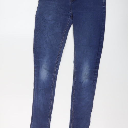 New Look Womens Blue Cotton Skinny Jeans Size 10 L29 in Regular Button