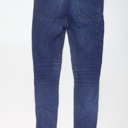 New Look Womens Blue Cotton Skinny Jeans Size 10 L29 in Regular Button