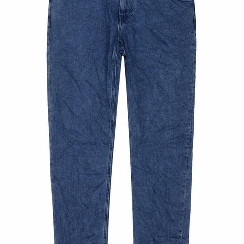 ASOS Mens Blue Cotton Straight Jeans Size 34 in L32 in Regular Button