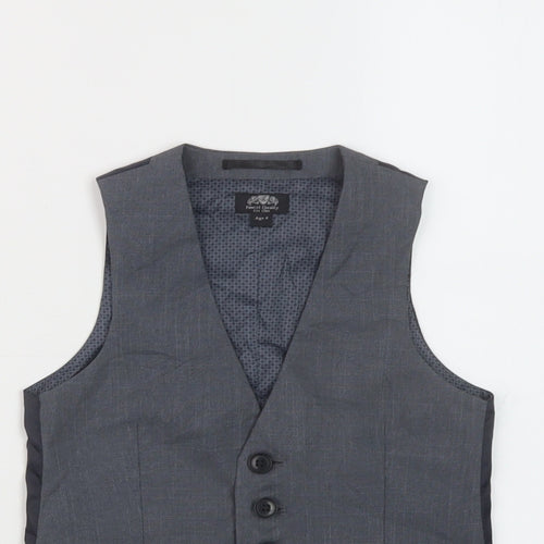 Finest Quality Boys Grey Jacket Waistcoat Size 4 Years Button