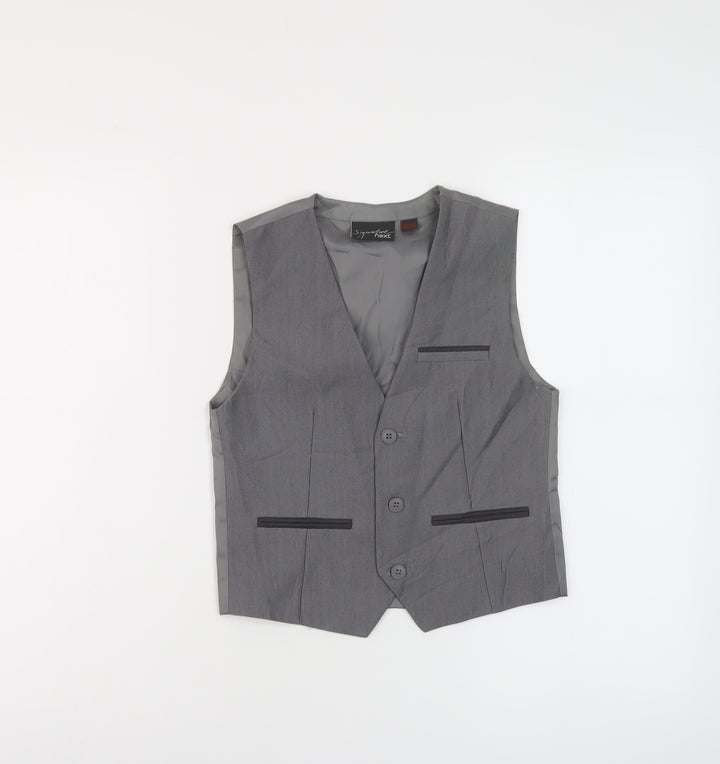 NEXT Boys Grey Jacket Waistcoat Size 8 Years Button