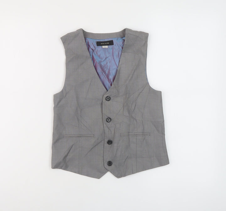 River Island Boys Grey Jacket Waistcoat Size 10 Years Button