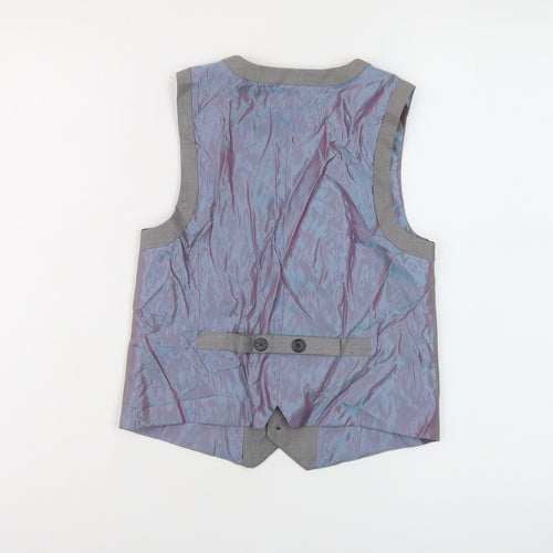 River Island Boys Grey Jacket Waistcoat Size 10 Years Button
