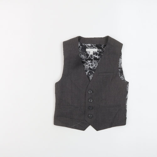 RJR.John Rocha Boys Grey Jacket Waistcoat Size 6 Years Button