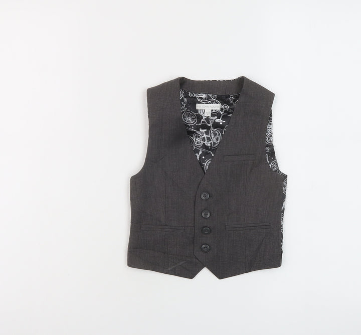 RJR.John Rocha Boys Grey Jacket Waistcoat Size 6 Years Button