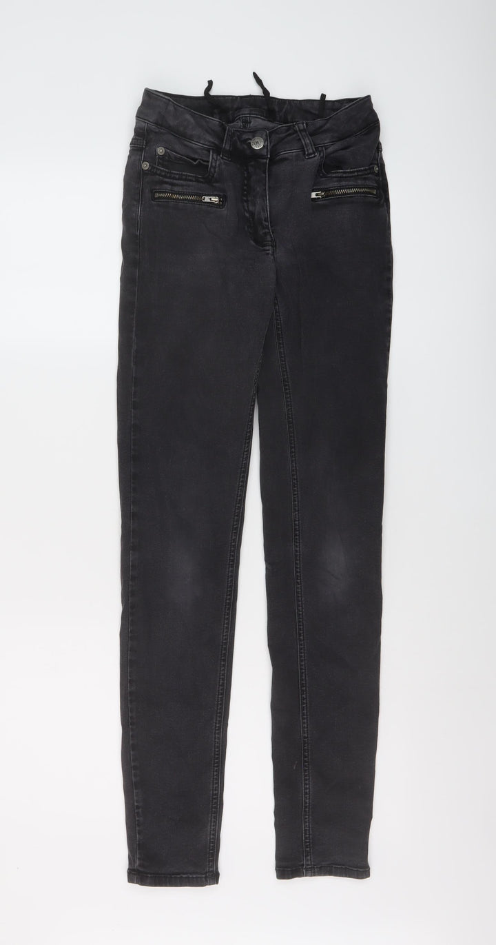 Madeline Womens Grey Cotton Skinny Jeans Size 24 in L30 in Regular Button