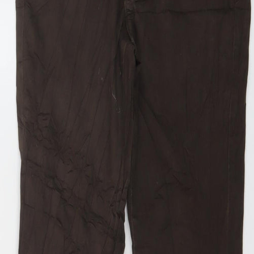 H&M Womens Brown Cotton Straight Jeans Size 8 L27 in Regular Button