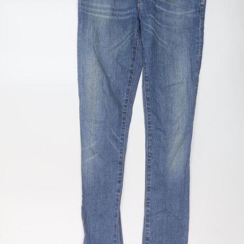 AUBIN & WILLS Mens Blue Cotton Skinny Jeans Size 30 in L32 in Slim Button