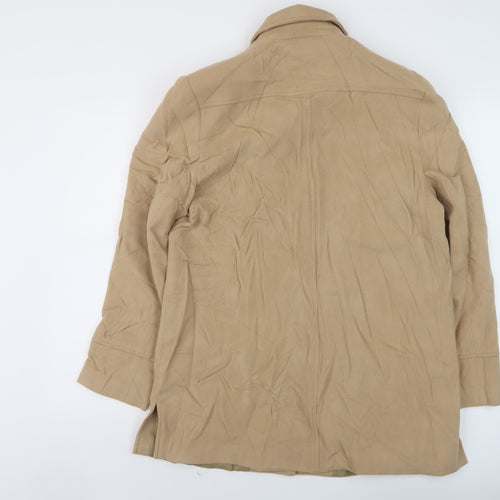 Kristen Womens Beige Overcoat Coat Size 16 Button