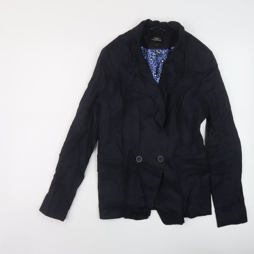 NEXT Womens Blue Linen Jacket Suit Jacket Size 10
