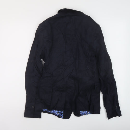 NEXT Womens Blue Linen Jacket Suit Jacket Size 10