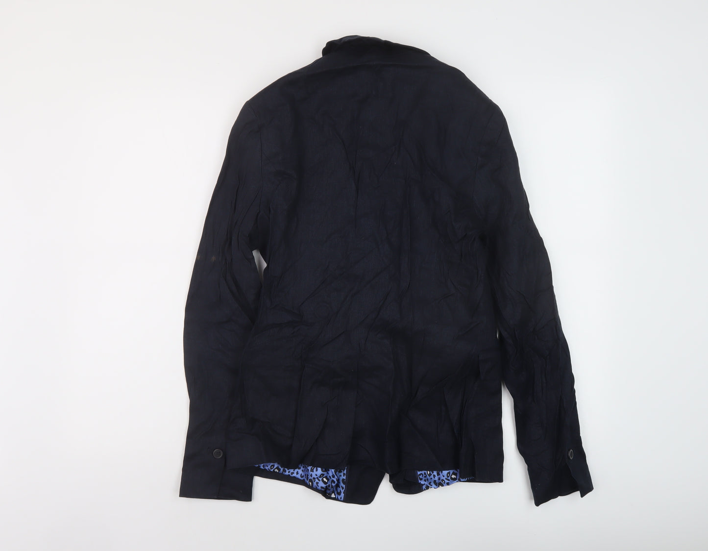 NEXT Womens Blue Linen Jacket Suit Jacket Size 10