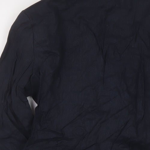 NEXT Womens Blue Linen Jacket Suit Jacket Size 10