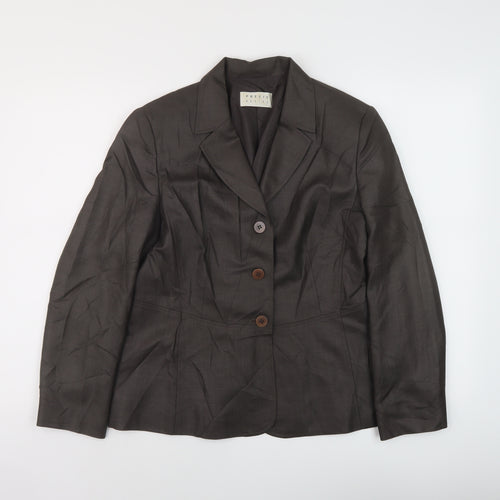 Precis Womens Brown Jacket Size 12 Button