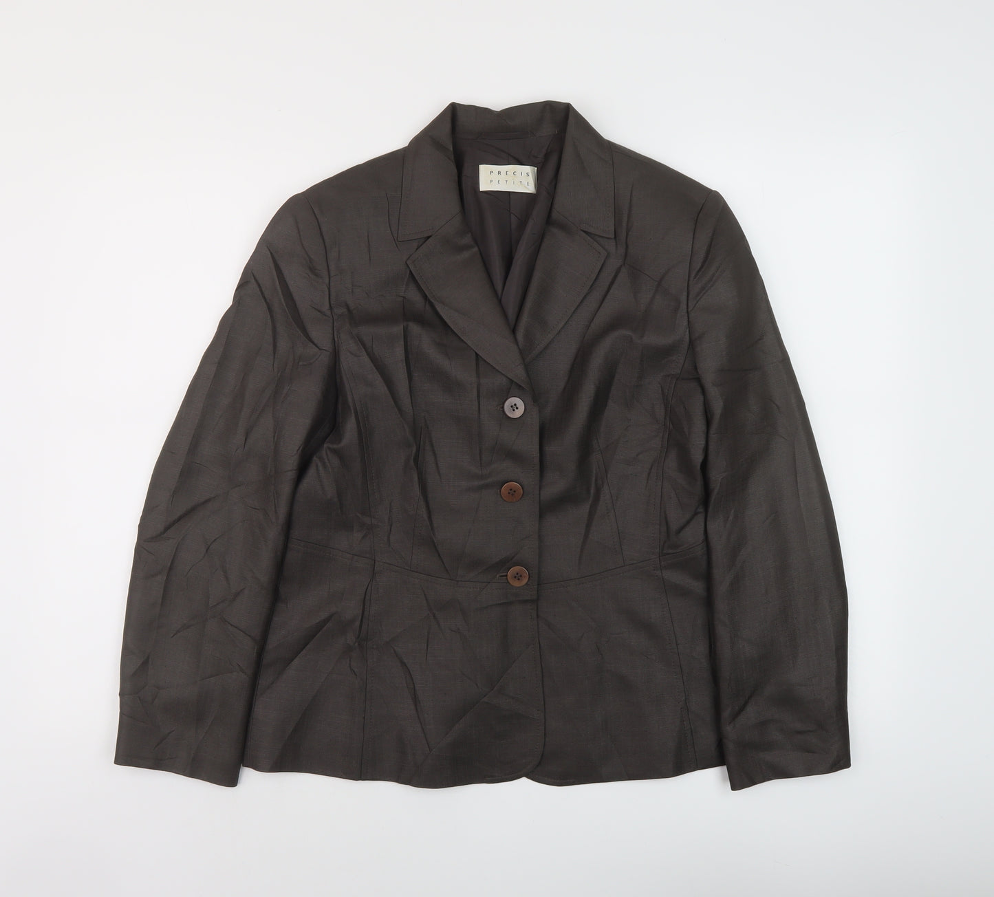 Precis Womens Brown Jacket Size 12 Button