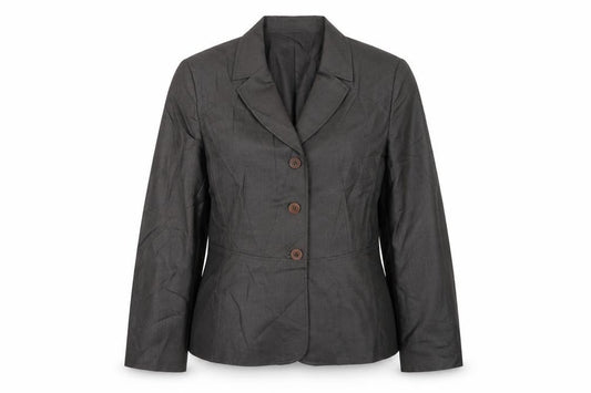 Front view of Precis women’s brown jacket, size UK 12, button