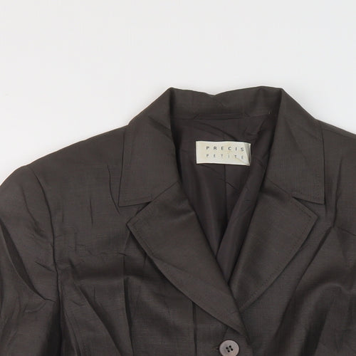 Precis Womens Brown Jacket Size 12 Button
