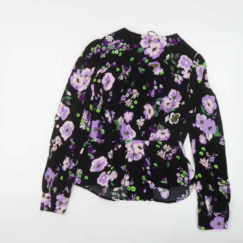 Marks and Spencer Womens Multicoloured Floral Viscose Basic Blouse Size 8 V-Neck