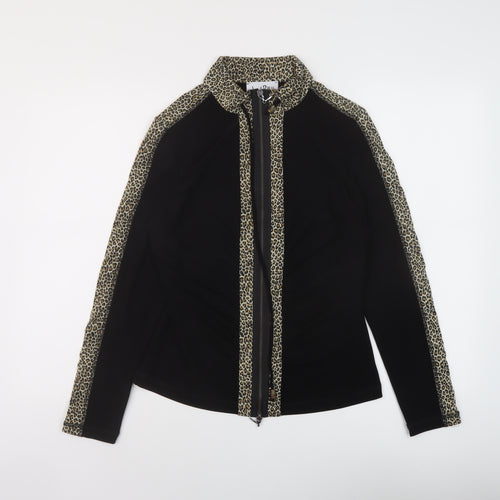 Joseph Ribkoff Womens Black Polyester Full Zip Sweatshirt Size 14 Zip