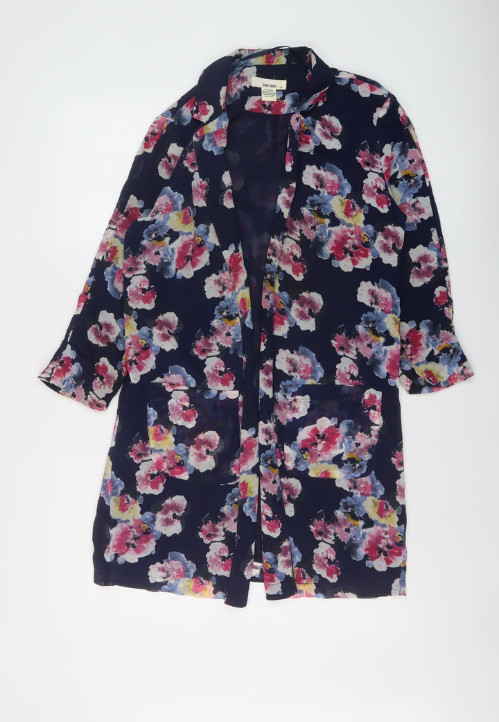 Sans Souci Womens Blue Floral Jacket Size M