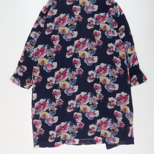 Sans Souci Womens Blue Floral Jacket Size M