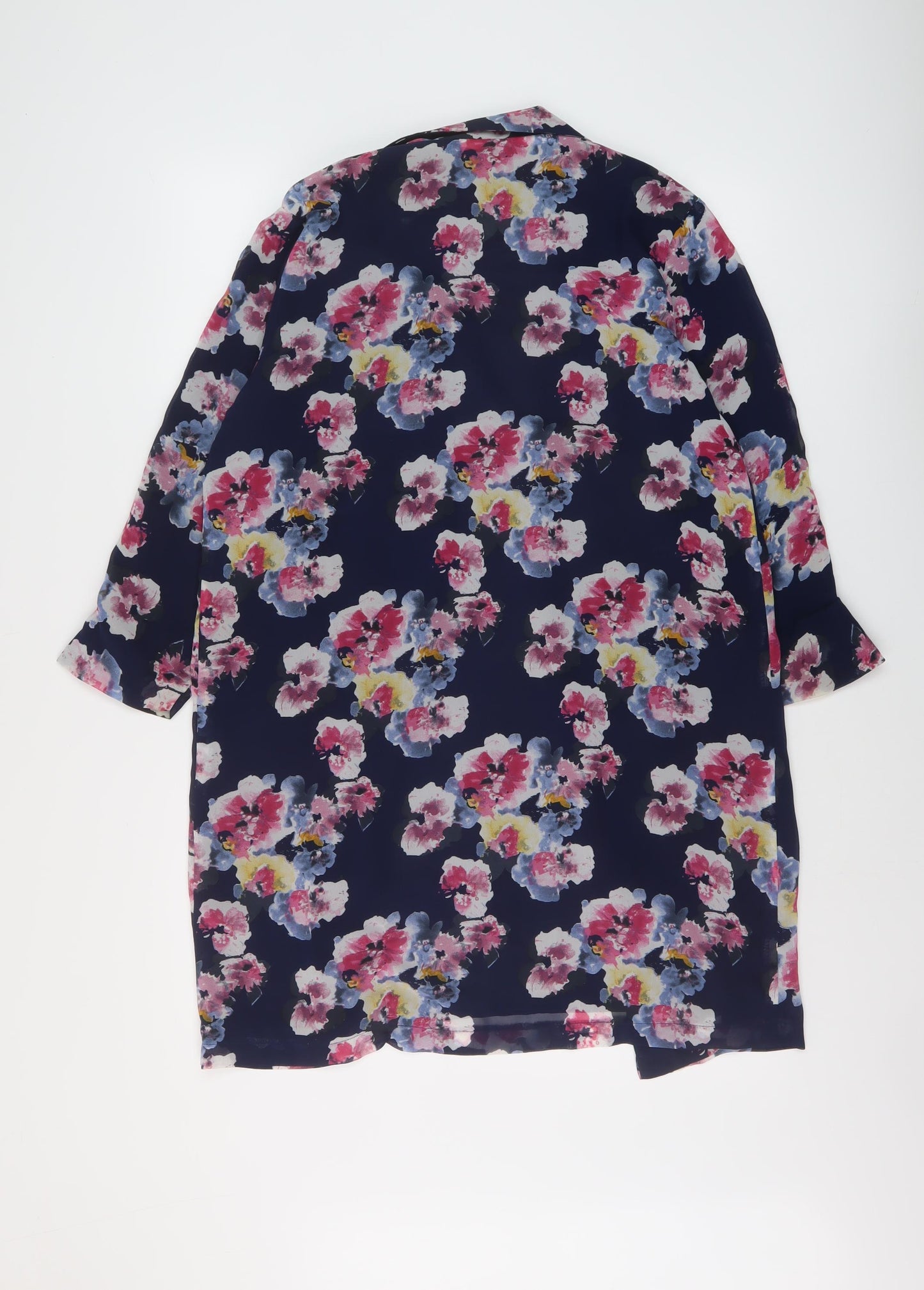 Sans Souci Womens Blue Floral Jacket Size M