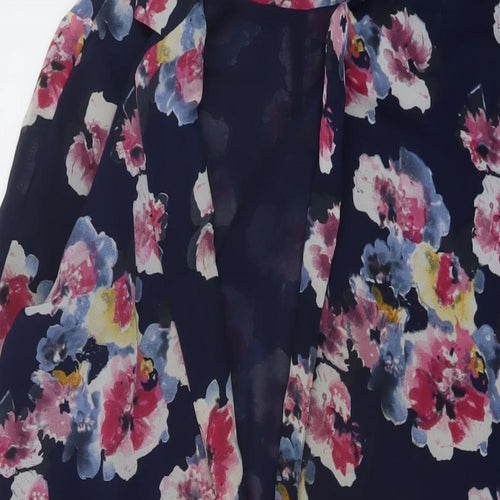 Sans Souci Womens Blue Floral Jacket Size M