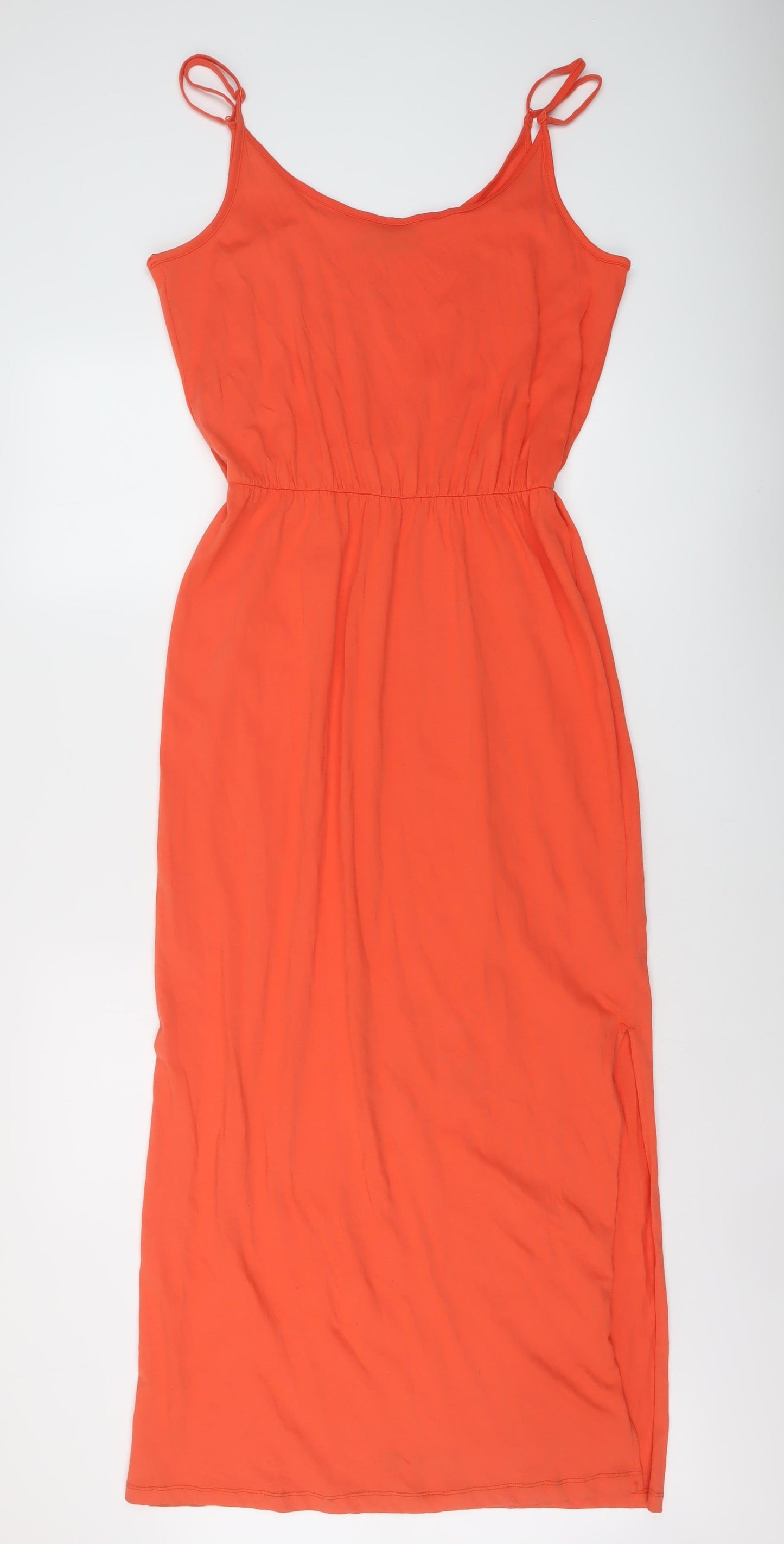 Marks and Spencer Womens Orange Cotton Maxi Size 14 Round Neck Pullover