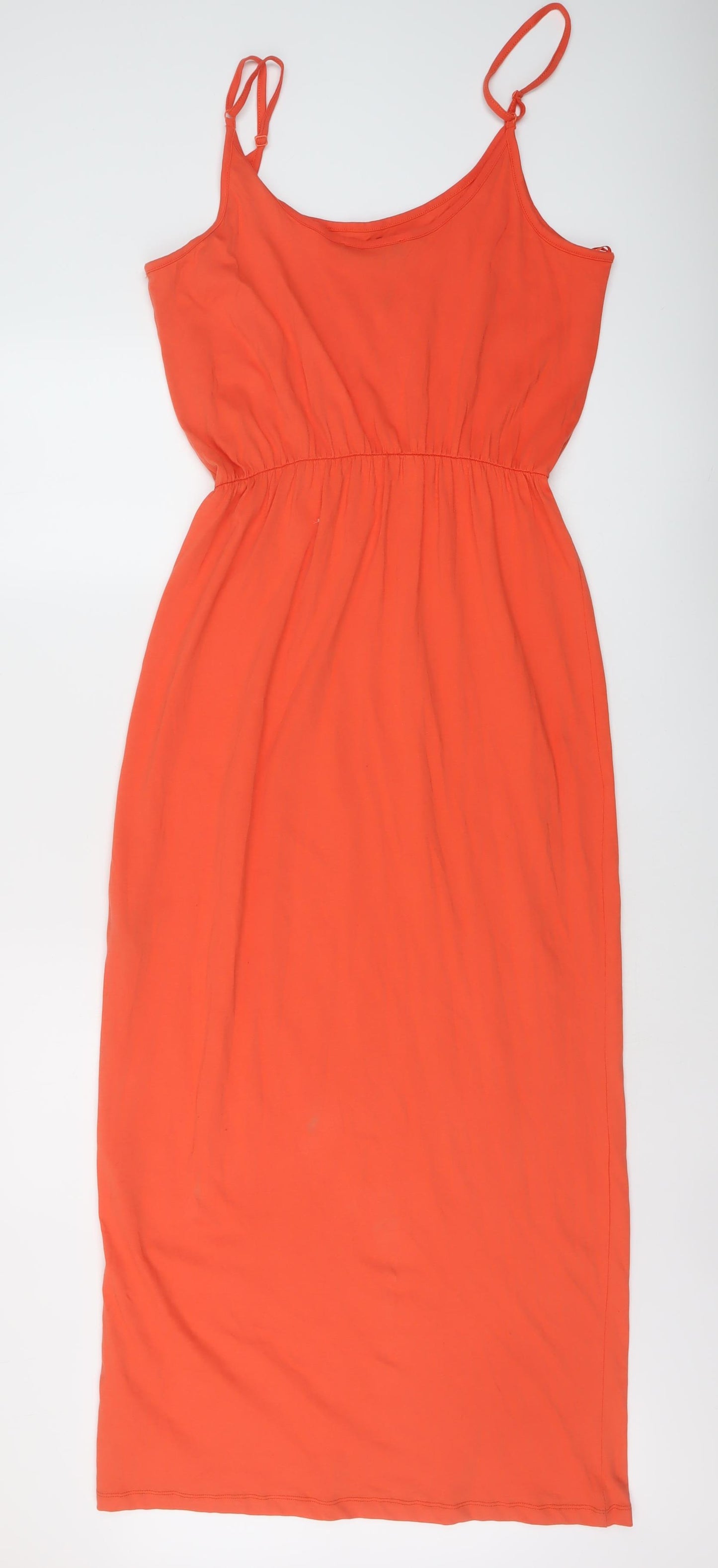 Marks and Spencer Womens Orange Cotton Maxi Size 14 Round Neck Pullover