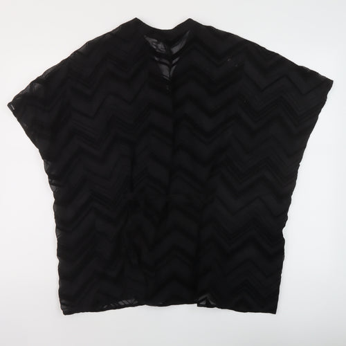 H&M Womens Black Polyester Basic Blouse Size 10 V-Neck