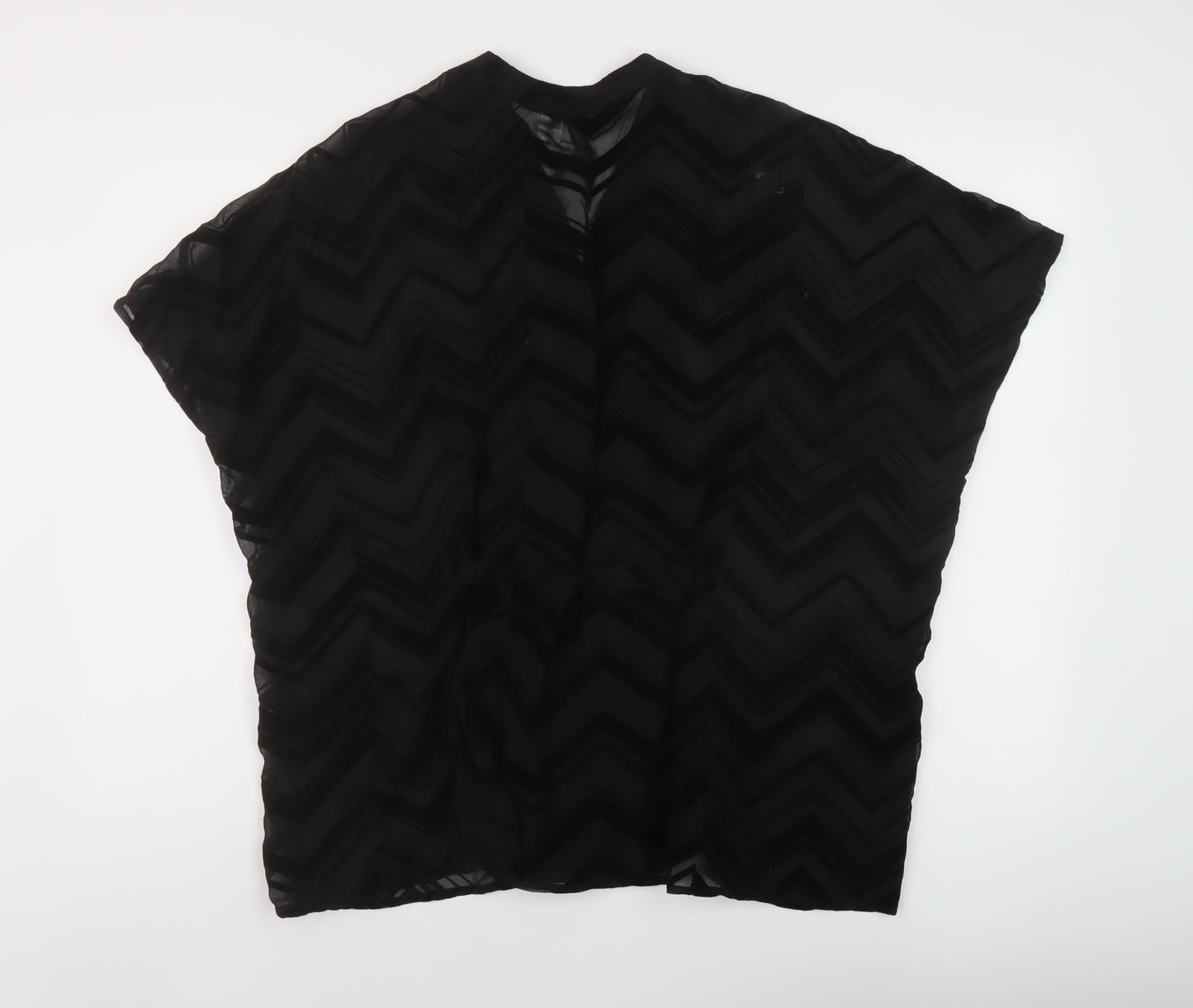 H&M Womens Black Polyester Basic Blouse Size 10 V-Neck